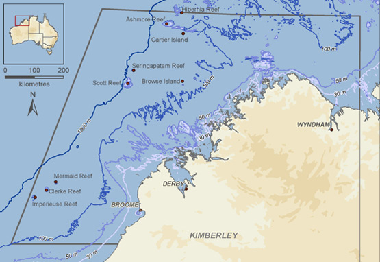 Map of the Kimberley outlining the area where the research project was performed