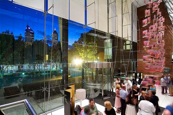 Hackett Hall at WA Museum - Perth looking out over the Central Business District